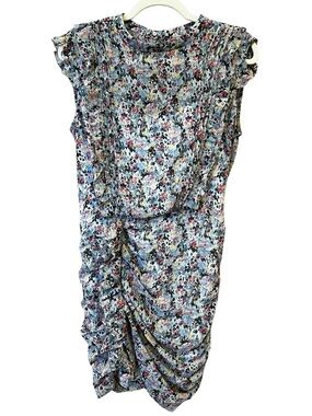 All Saints Hali Ruffle Sketch Dress Multicolor Size 6 Spring Cocktail Party